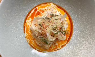 Low temperature cooked snapper, "san simón da costa" cheese.